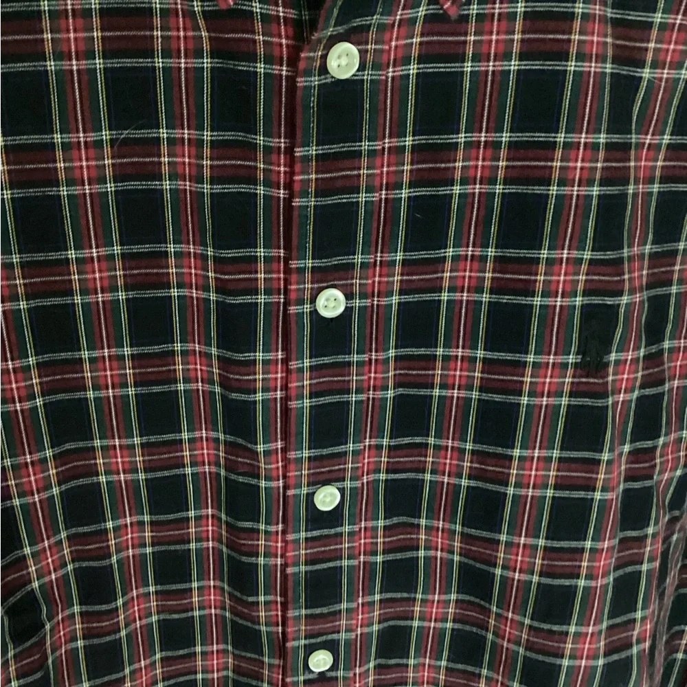 Ralph Lauren Boys Classic Fit red plaid button up size L (14-16)